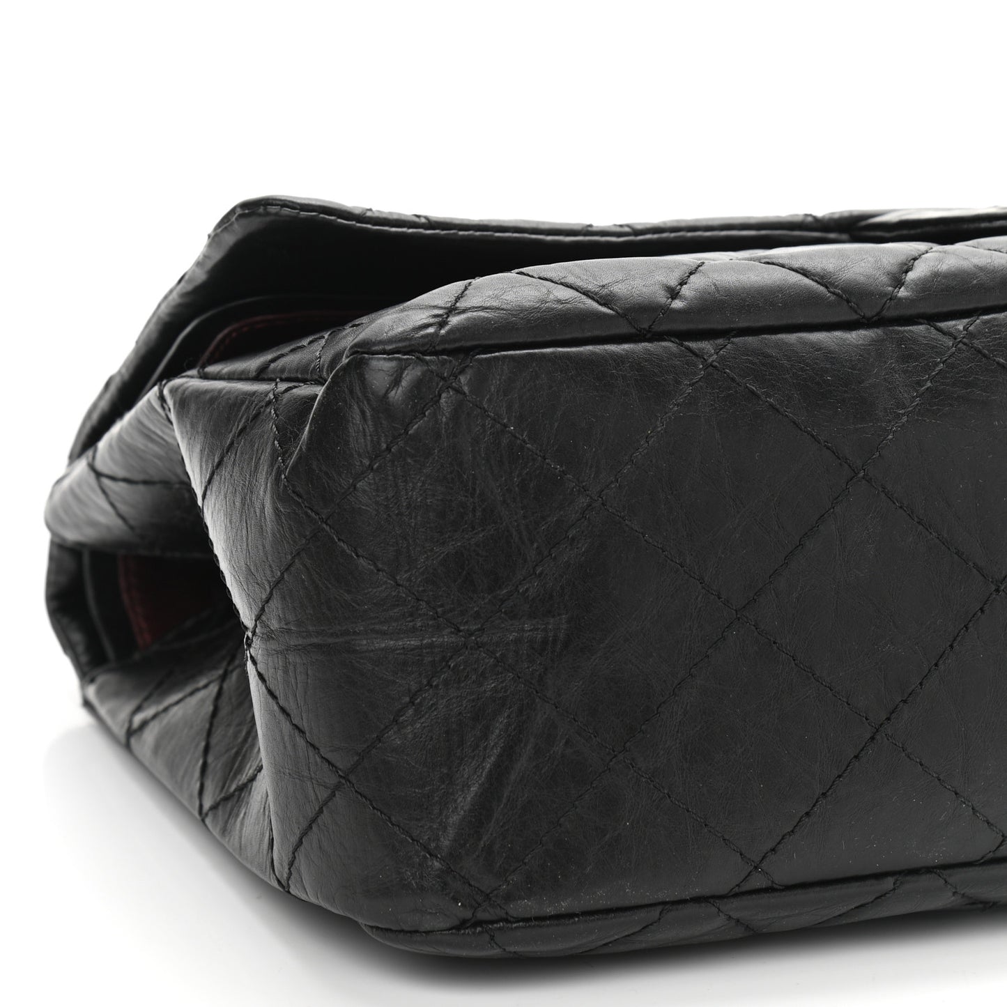 Aged Calfskin Quilted 2.55 Reissue 227 Flap Black