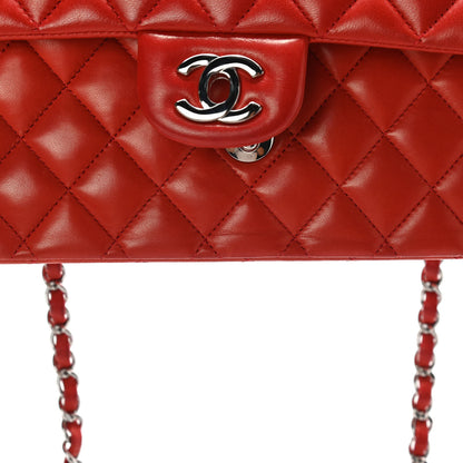 Chanel Lambskin Quilted Medium Double Flap Red 14 of 20