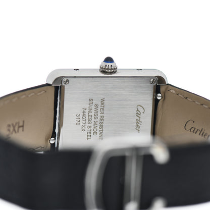 Cartier Stainless Steel Calfskin 24mm Tank Solo Quartz Watch 4 of 4