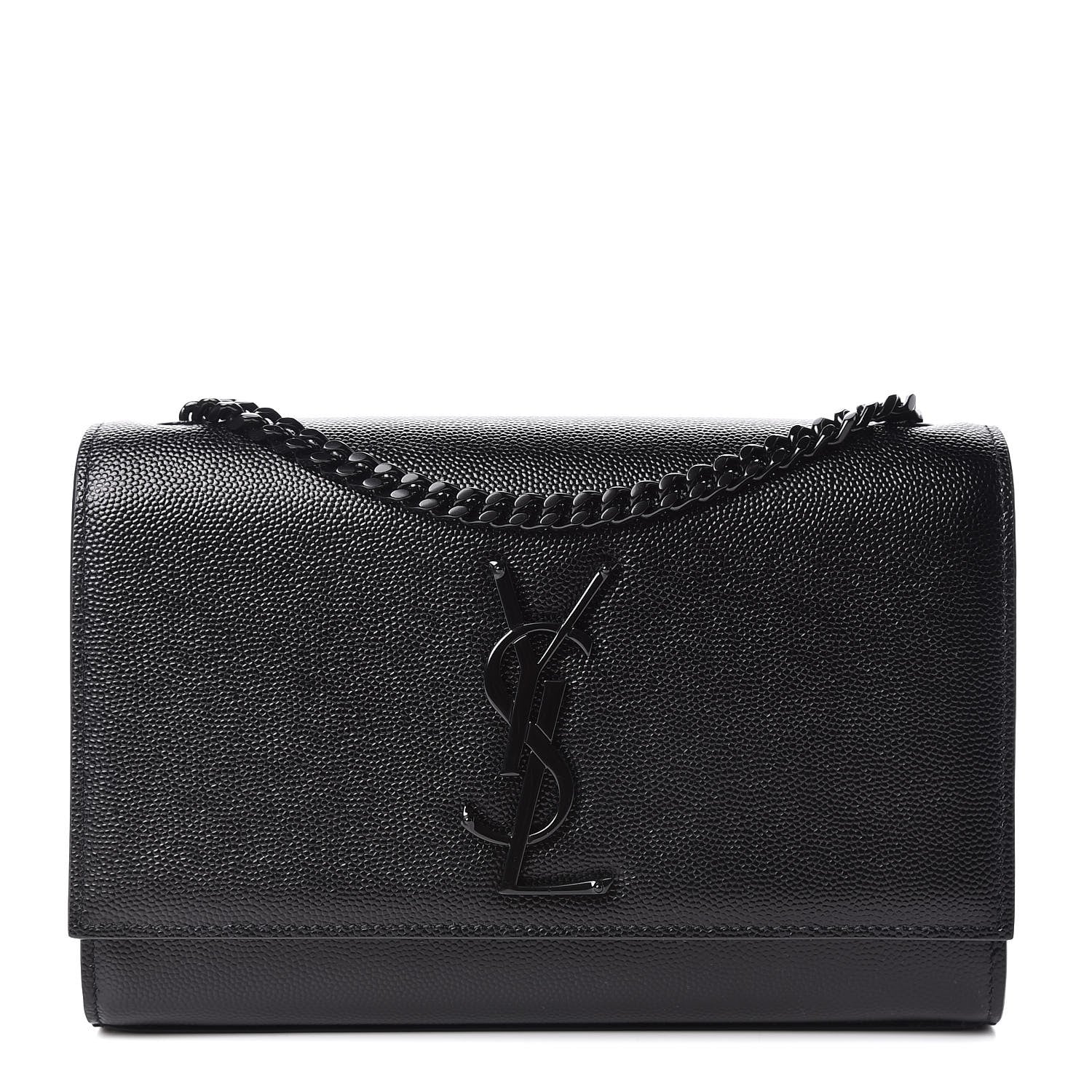 Saint Laurent Grain De Poudre Small Monogram Kate Satchel Black 1 of 10