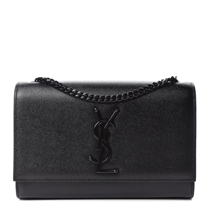 Saint Laurent Grain De Poudre Small Monogram Kate Satchel Black 1 of 10