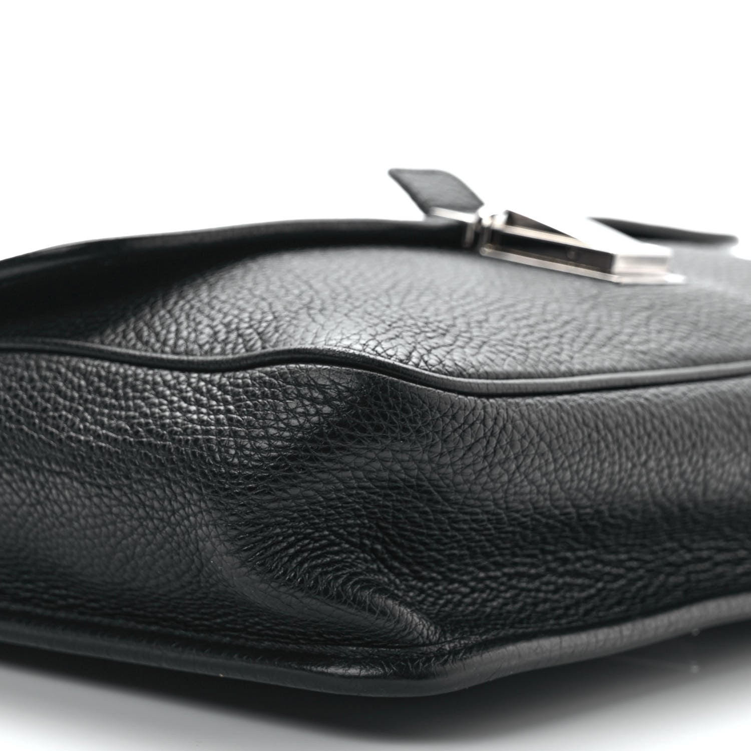 Prada Vitello Daino Flat Flap Messenger Bag Black 8 of 11