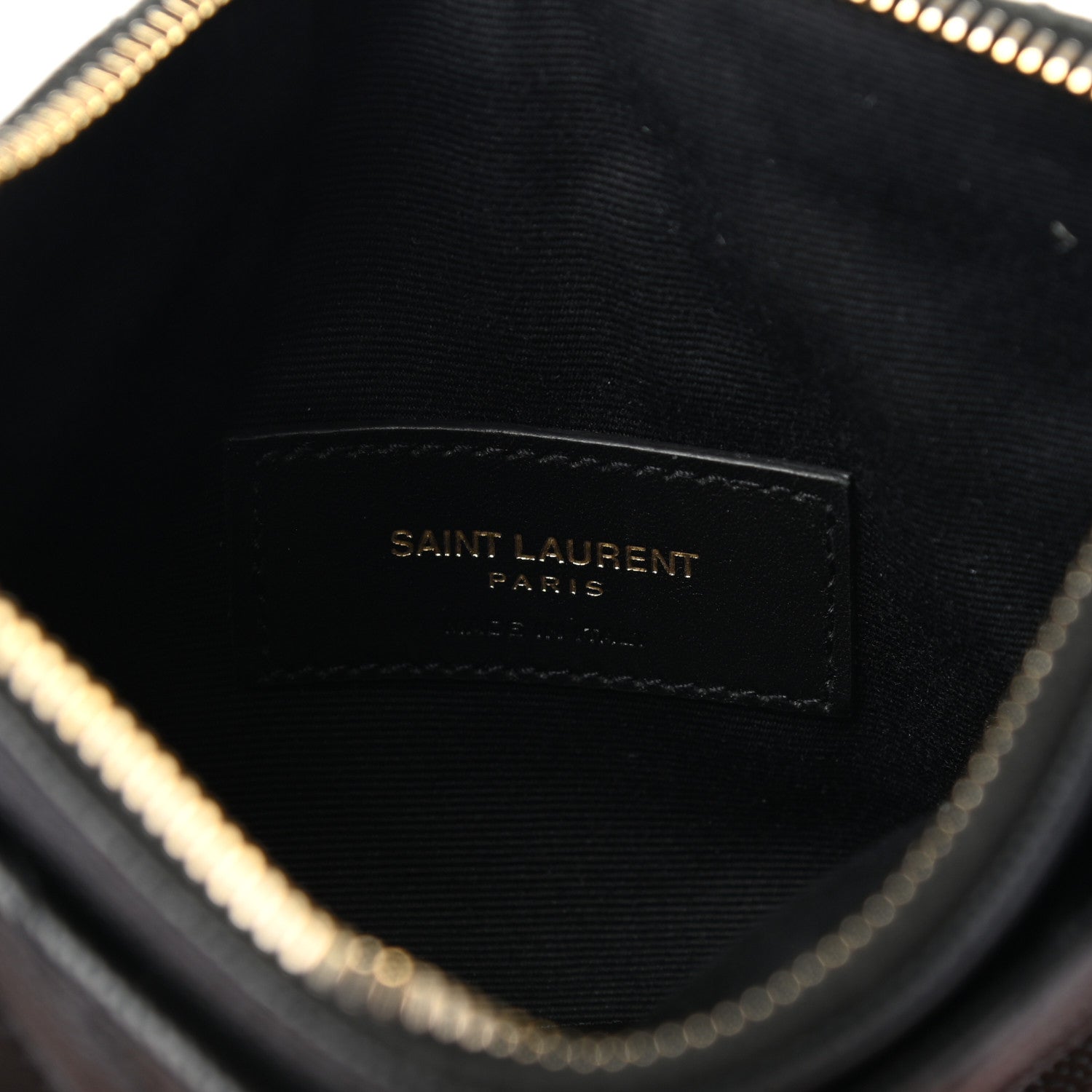 Saint Laurent Grain De Poudre Chevron Monogram Bill Pouch Black 6 of 10