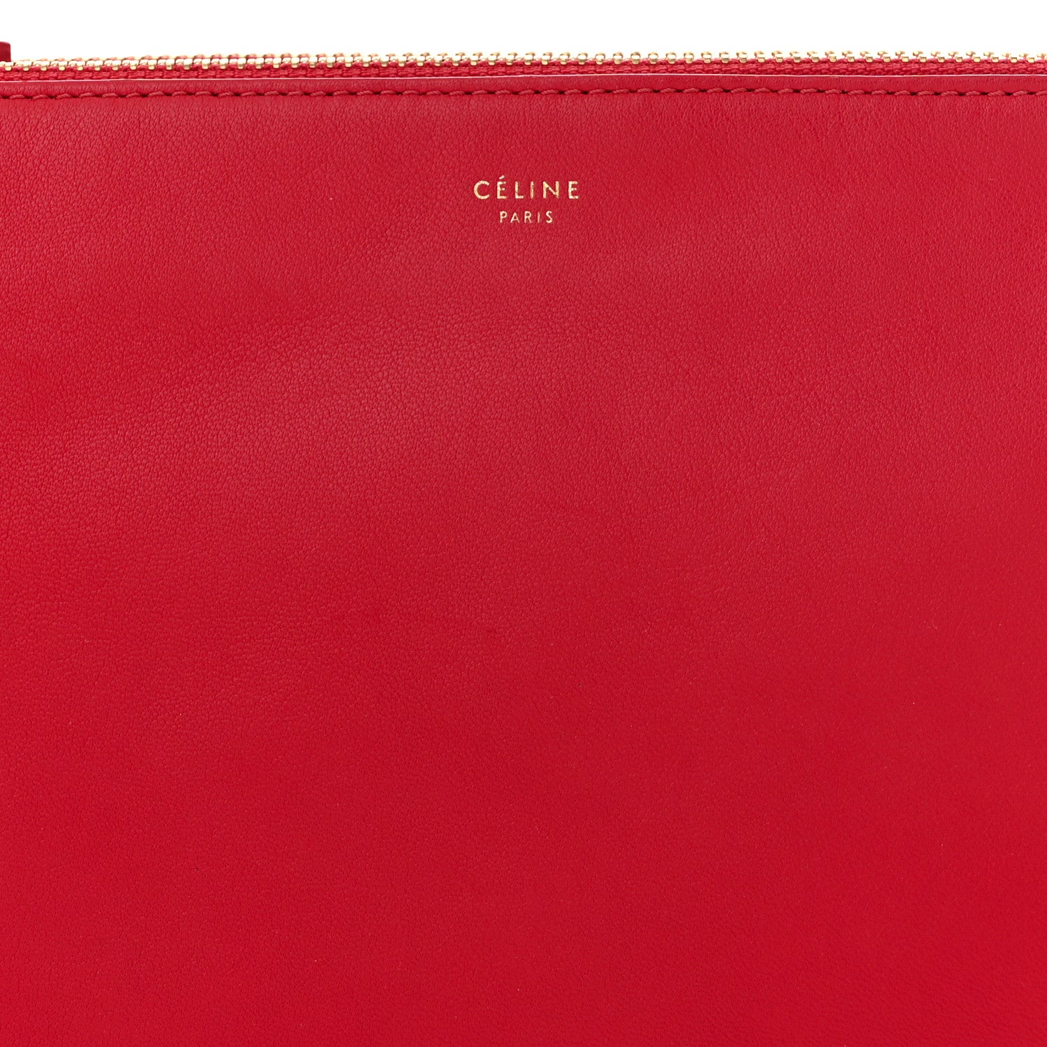 Celine Lambskin Large Trio Crossbody Bag Red 9 of 11