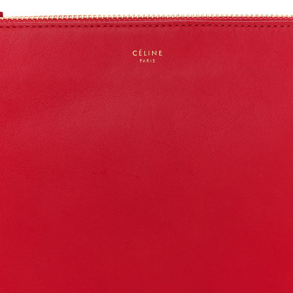 Celine Lambskin Large Trio Crossbody Bag Red 9 of 11