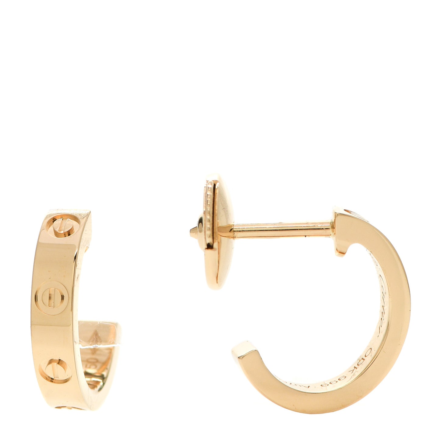 18K Yellow Gold Small LOVE Hoop Earrings