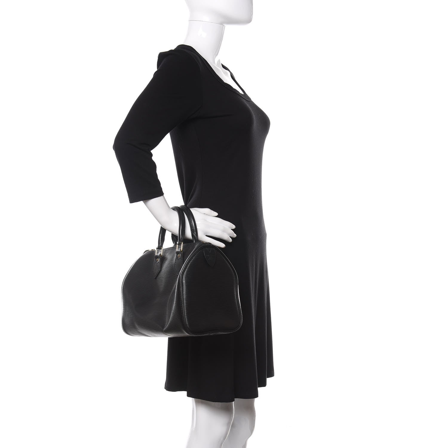 Louis Vuitton Epi Speedy 25 Black 2 of 10