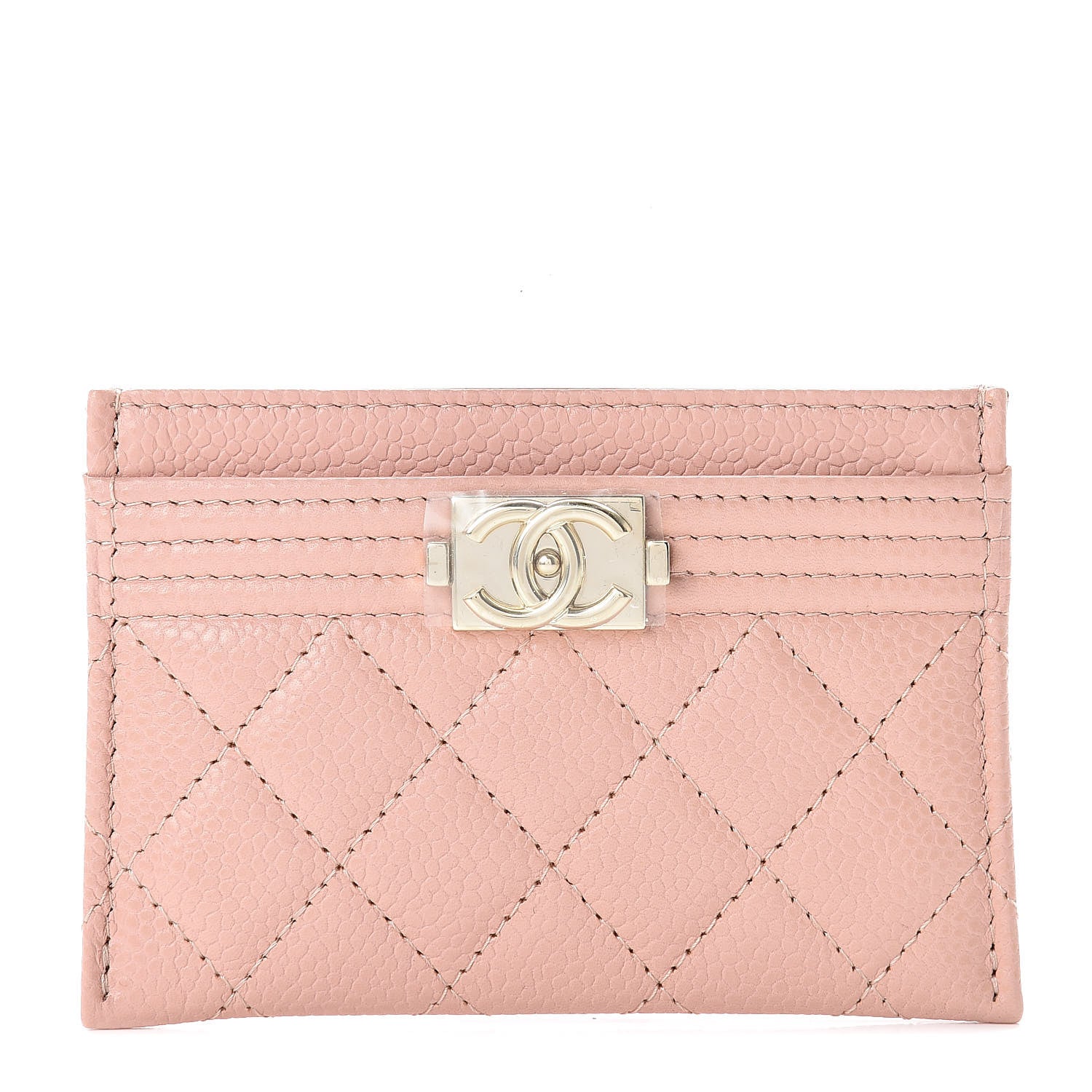 Chanel Caviar Quilted Boy Card Holder Light Pink 1 of 9
