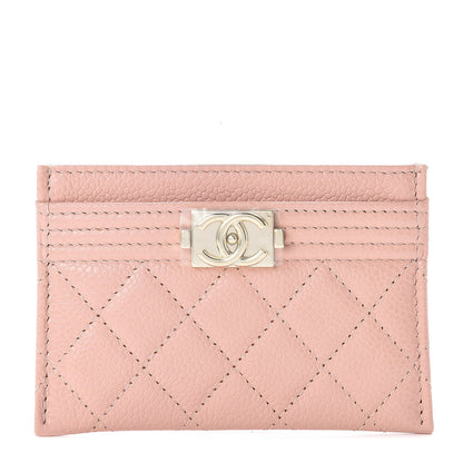 Chanel Caviar Quilted Boy Card Holder Light Pink 1 of 9