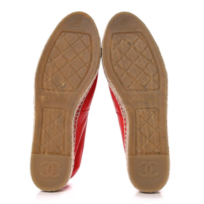 Chanel Lambskin CC Espadrilles 37 Red 5 of 9