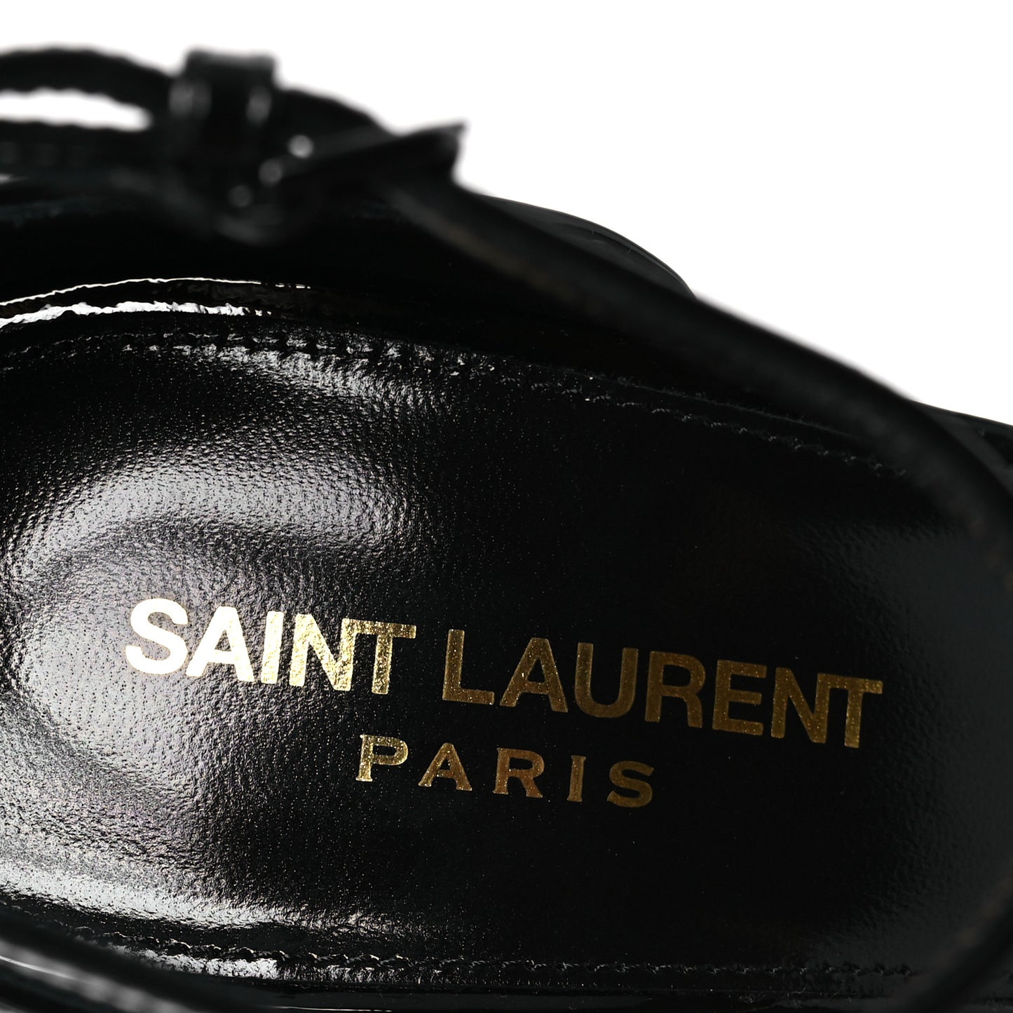 Patent Calfskin Opyum 110 Sandals 39.5 Black