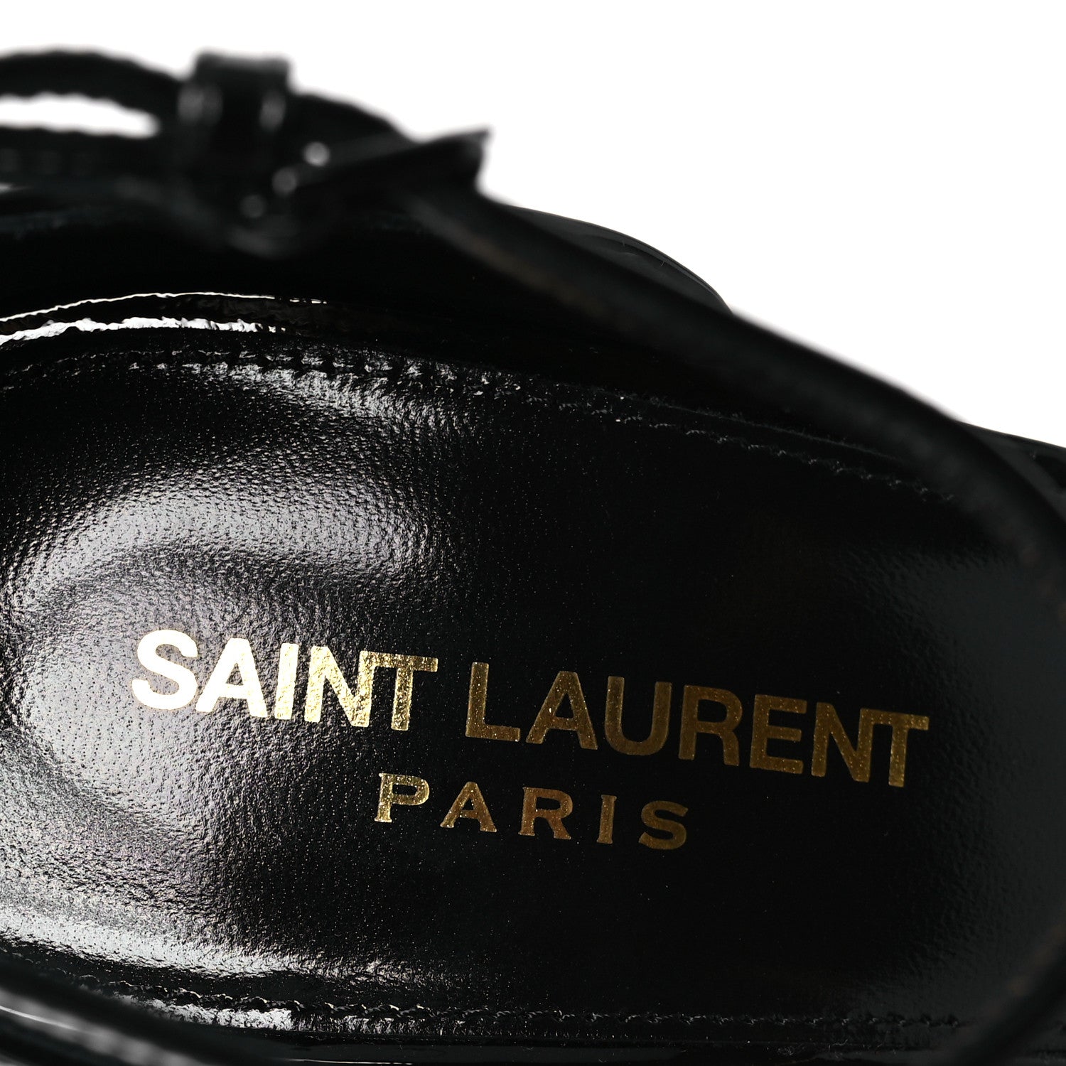 Saint Laurent Patent Calfskin Opyum 110 Sandals 39.5 Black 9 of 11