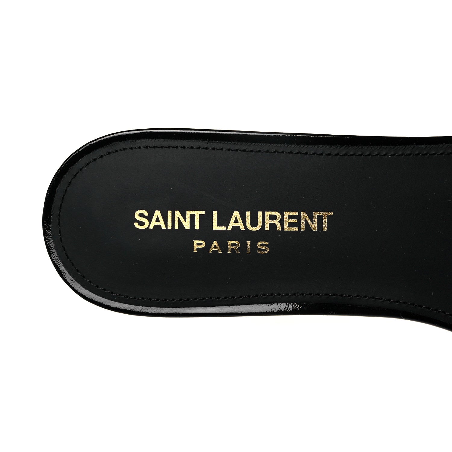 Saint Laurent Patent Tribute 05 Slide Sandals 38.5 Black 7 of 7
