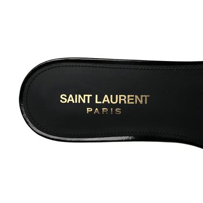 Saint Laurent Patent Tribute 05 Slide Sandals 38.5 Black 7 of 7