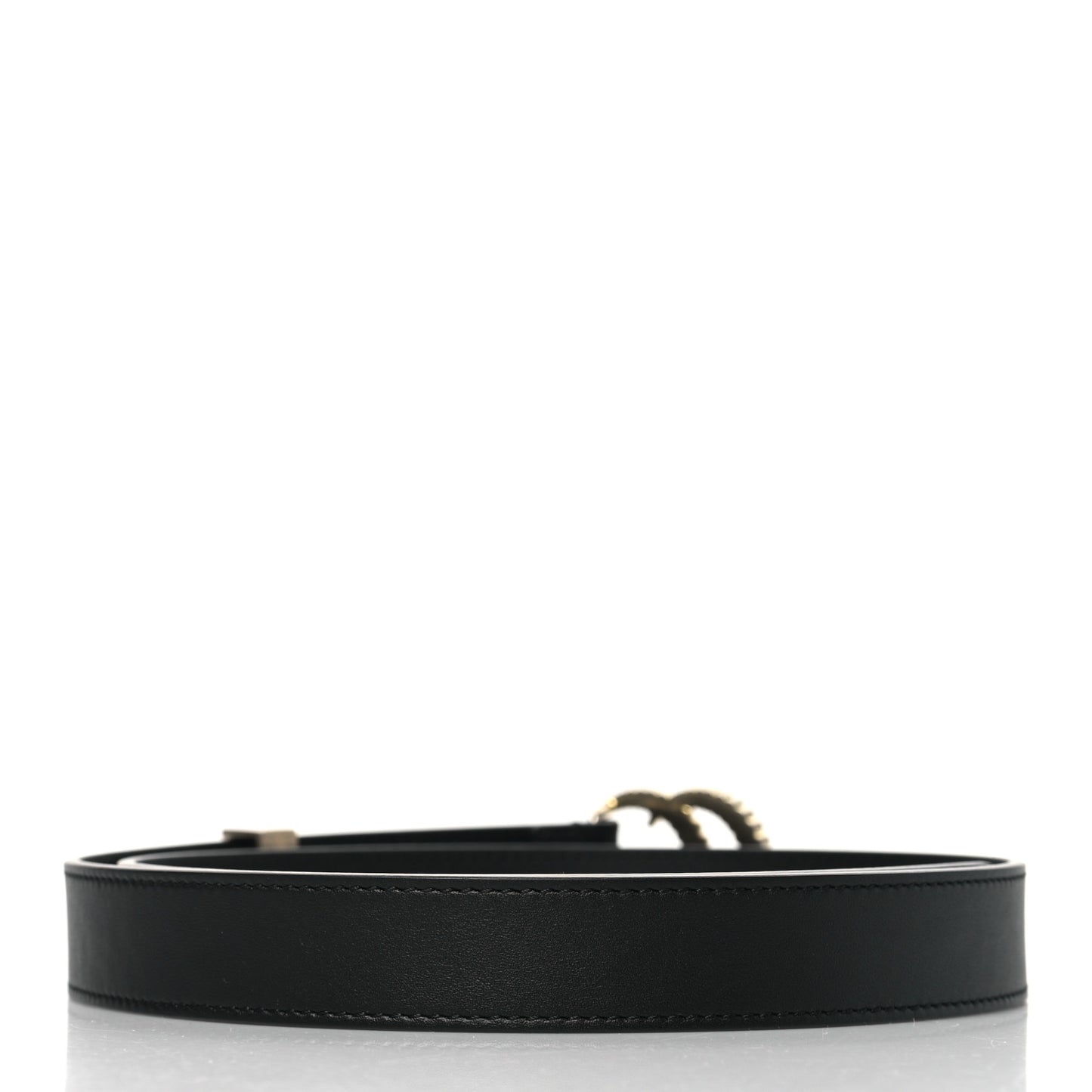 Moon Calfskin Torchon Double G 25mm Belt 85 34 Black
