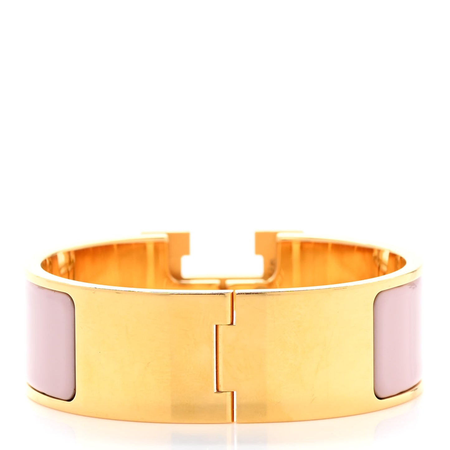 Enamel Wide Clic Clac H Bracelet PM Rose Poudre
