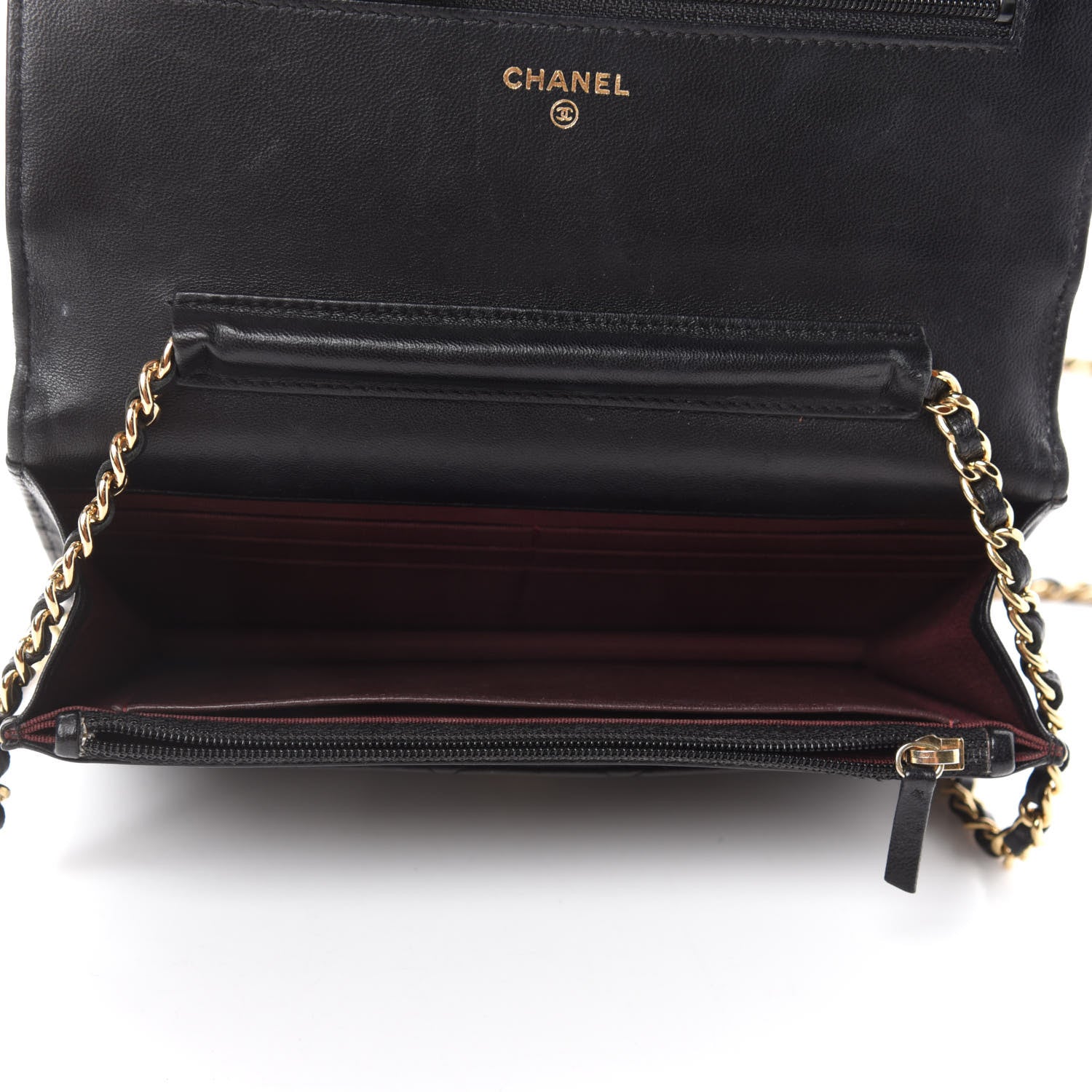 Chanel Lambskin Quilted Wallet On Chain WOC Black 5 of 13