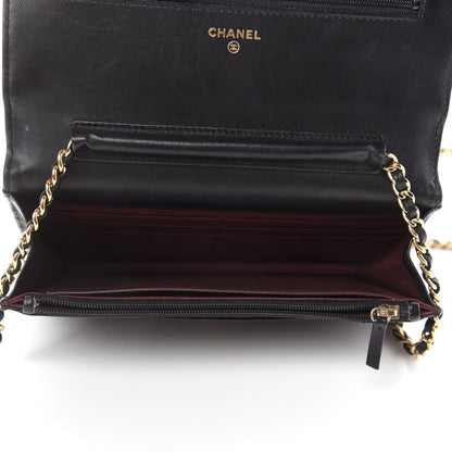 Chanel Lambskin Quilted Wallet On Chain WOC Black 5 of 13