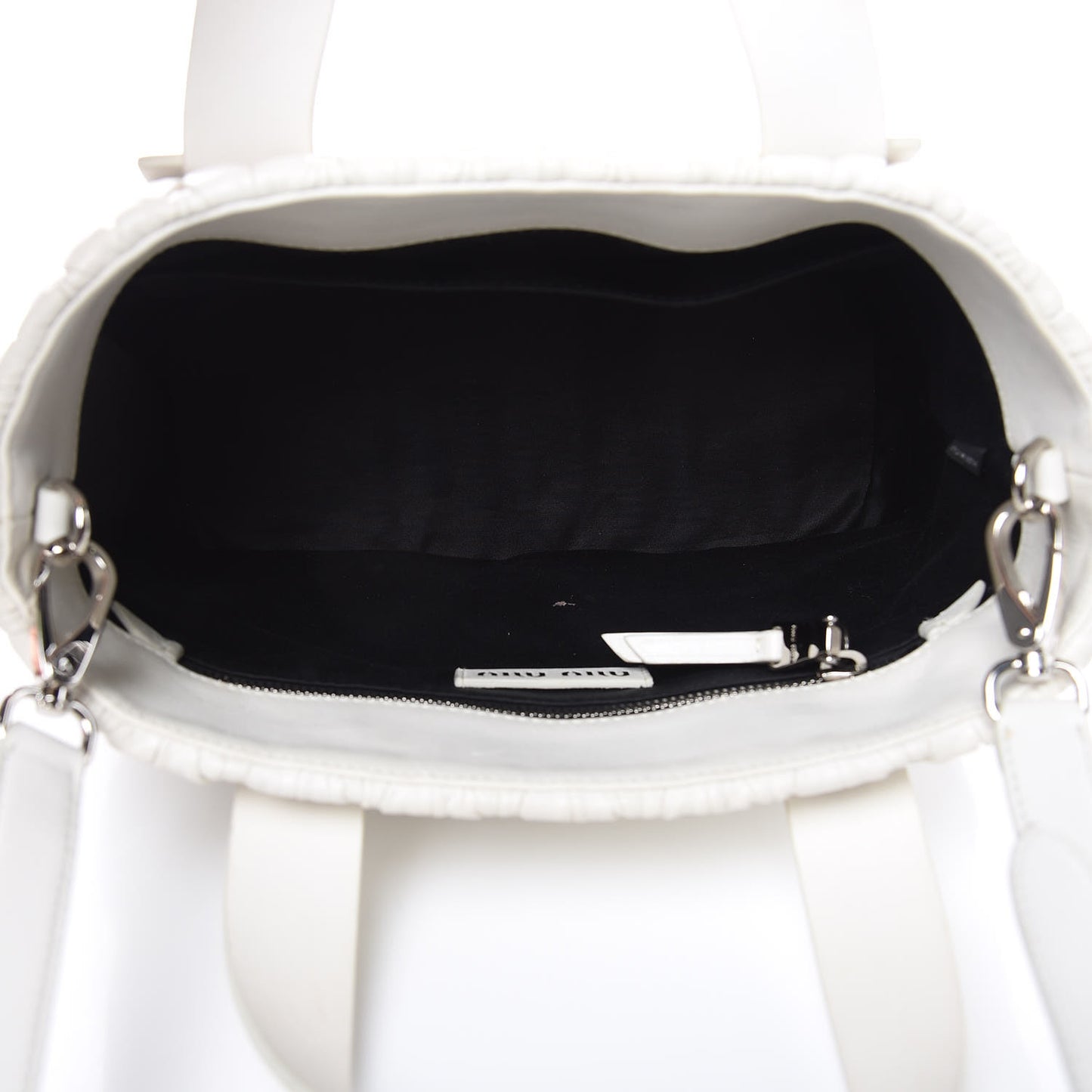 Nappa Matelasse Wicker Basket Bag White Miele