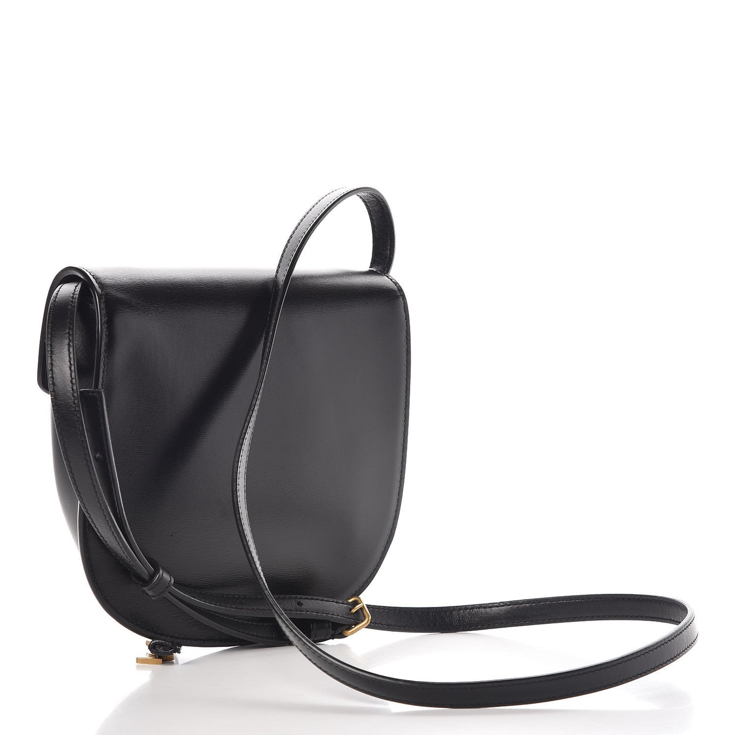 Small Grained Calfskin Small Datcha Satchel Bag Black