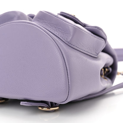 Chanel Shiny Caviar Quilted Small Duma Pockets Drawstring Backpack Light Purple 10 of 10