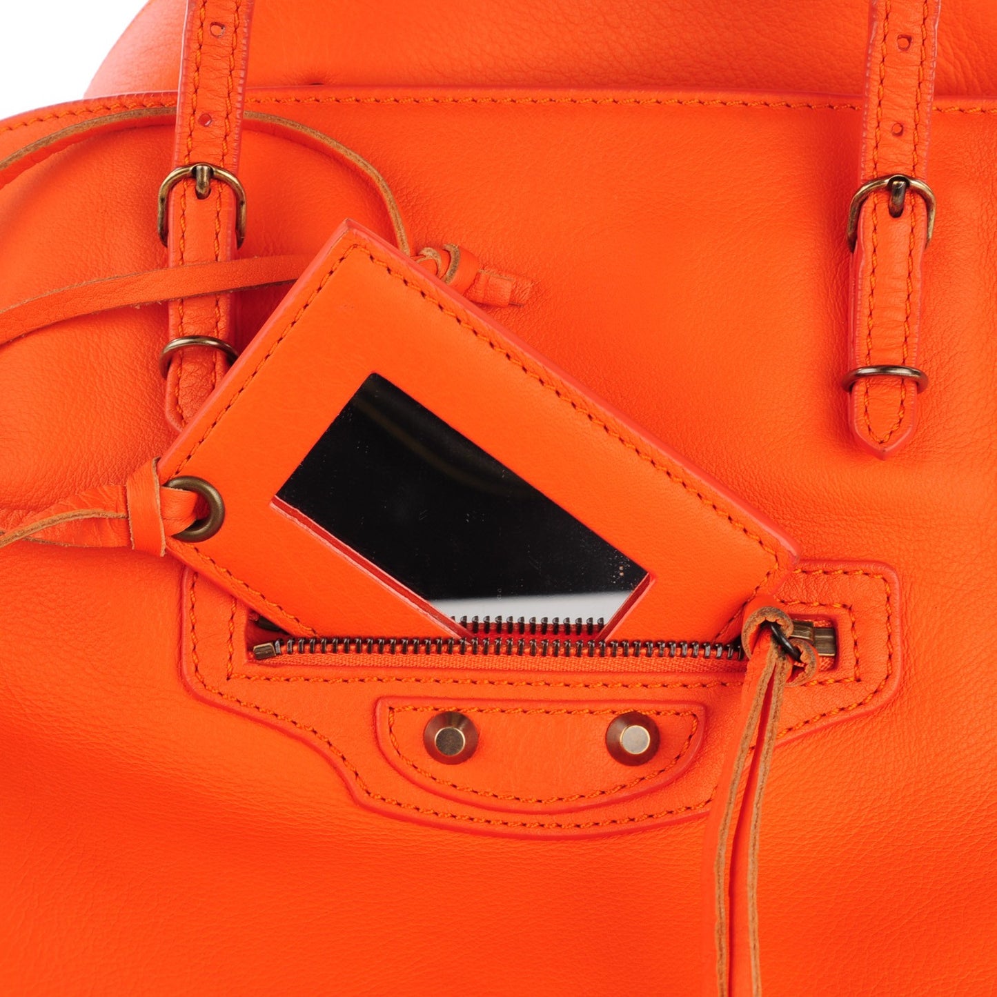 Veau Papier A4 Tote Tangerine