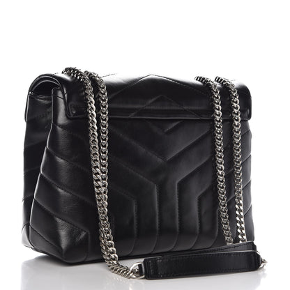 Saint Laurent Calfskin Y Quilted Monogram Small Loulou Chain Satchel Black 4 of 9