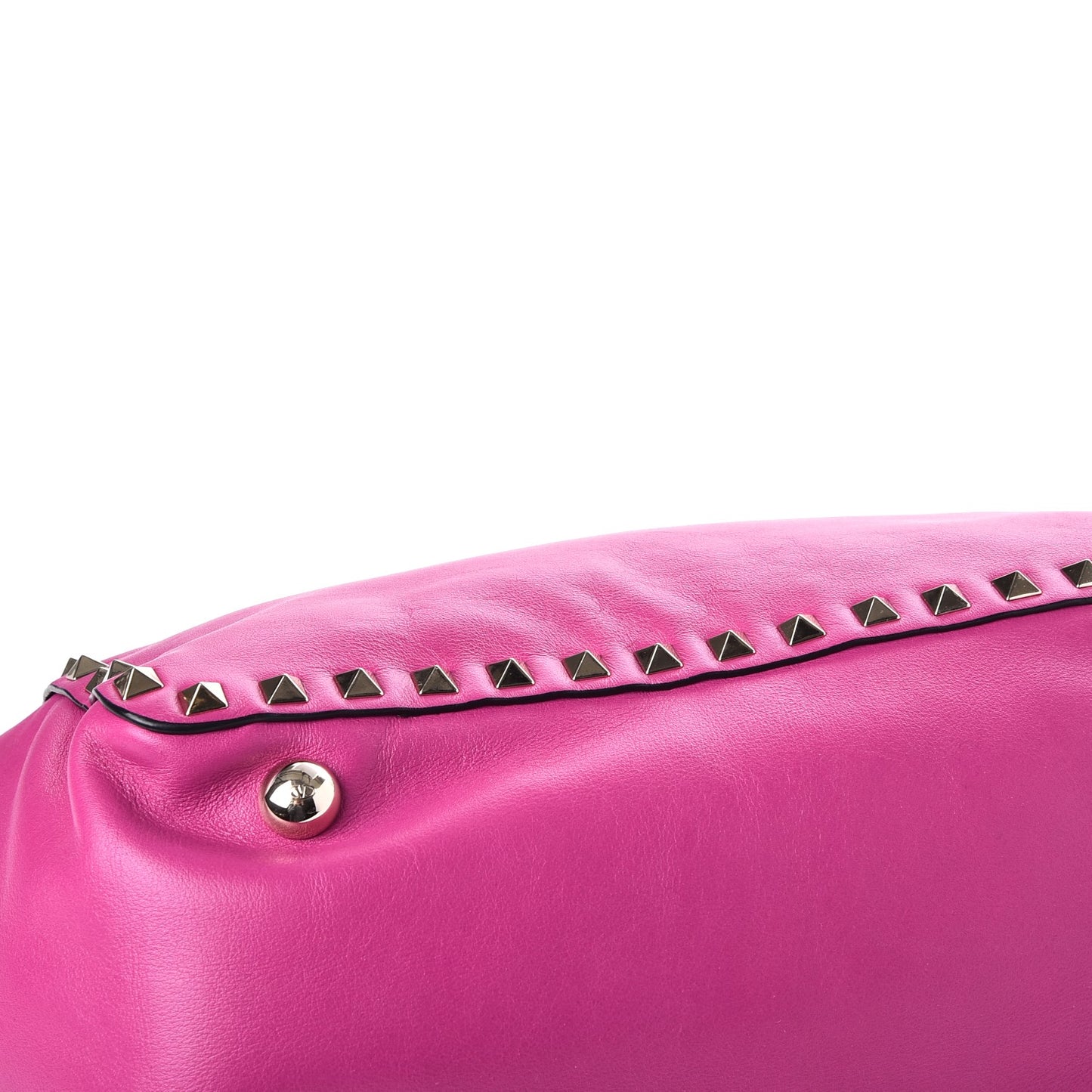 Vitello Mini Rockstud Tote Fuxia