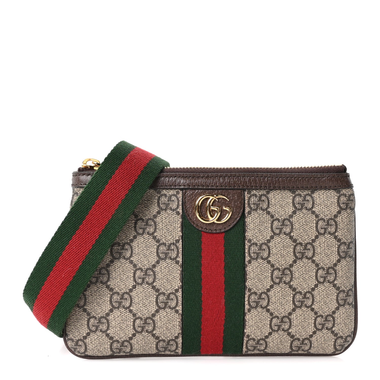 Gucci GG Supreme Monogram Web Ophidia Utility Belt Bag  85 34 Beige Ebony New Acero 1 of 10