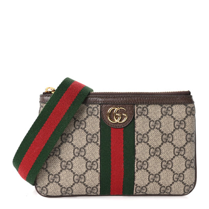 Gucci GG Supreme Monogram Web Ophidia Utility Belt Bag  85 34 Beige Ebony New Acero 1 of 10