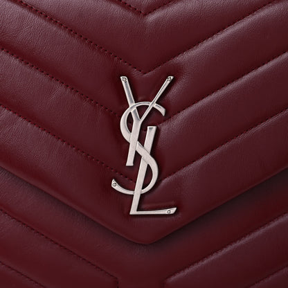 Saint Laurent Calfskin Y Quilted Monogram Medium Loulou Chain Satchel Rouge Legion 16 of 16