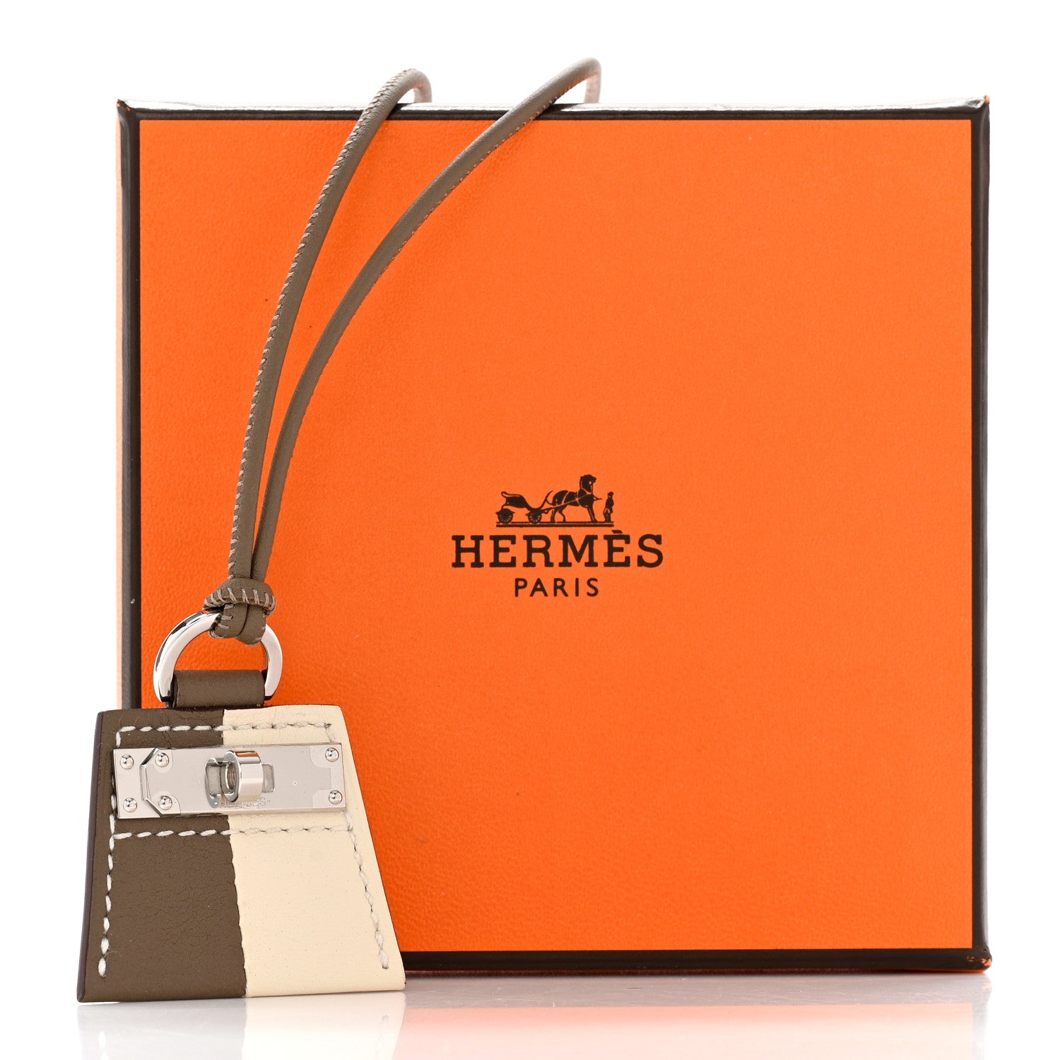 Hermes Swift Monpetit Small Kelly Pendant Necklace Etoupe Nata 6 of 6