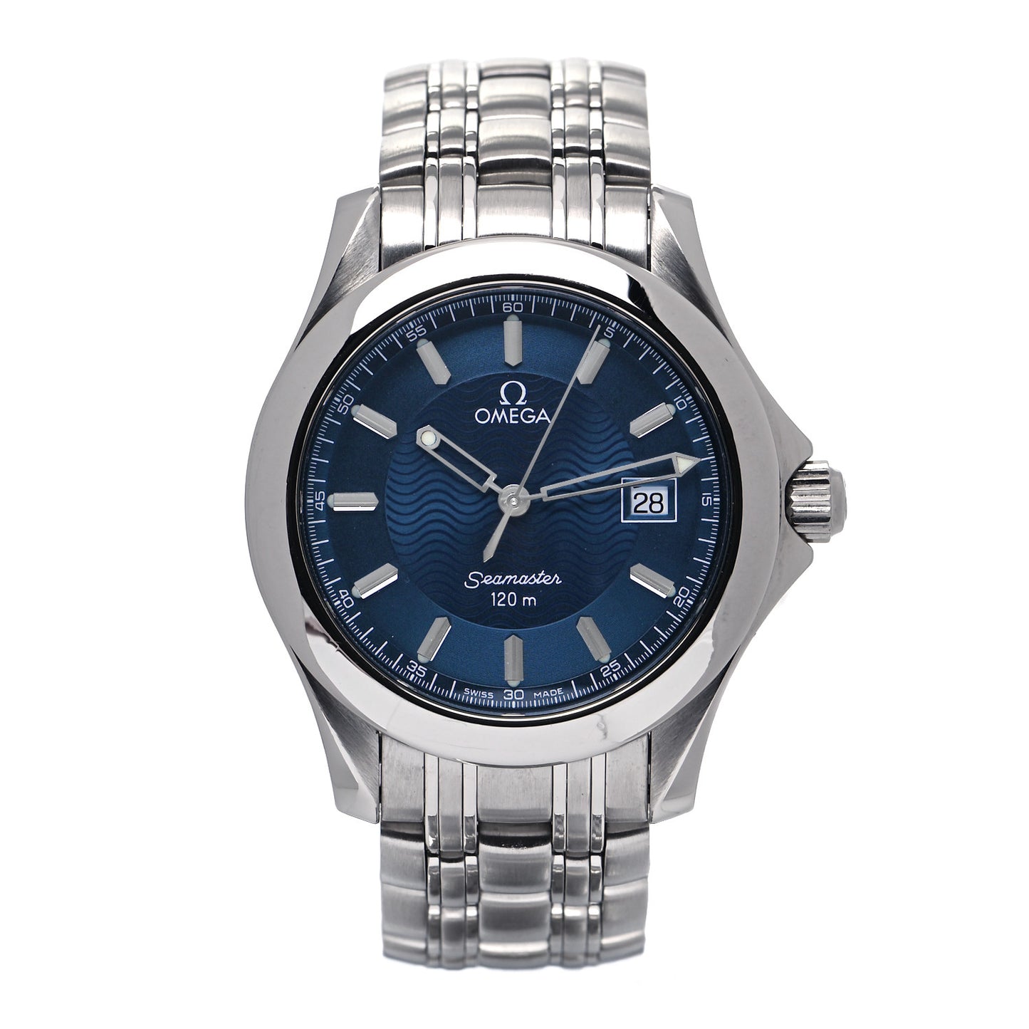 Stainless Steel 36mm Seamaster 120M Quartz Watch Blue 2511.81