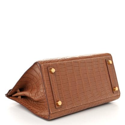 Hermes Matte Alligator Birkin Sellier 25 Gold 4 of 14