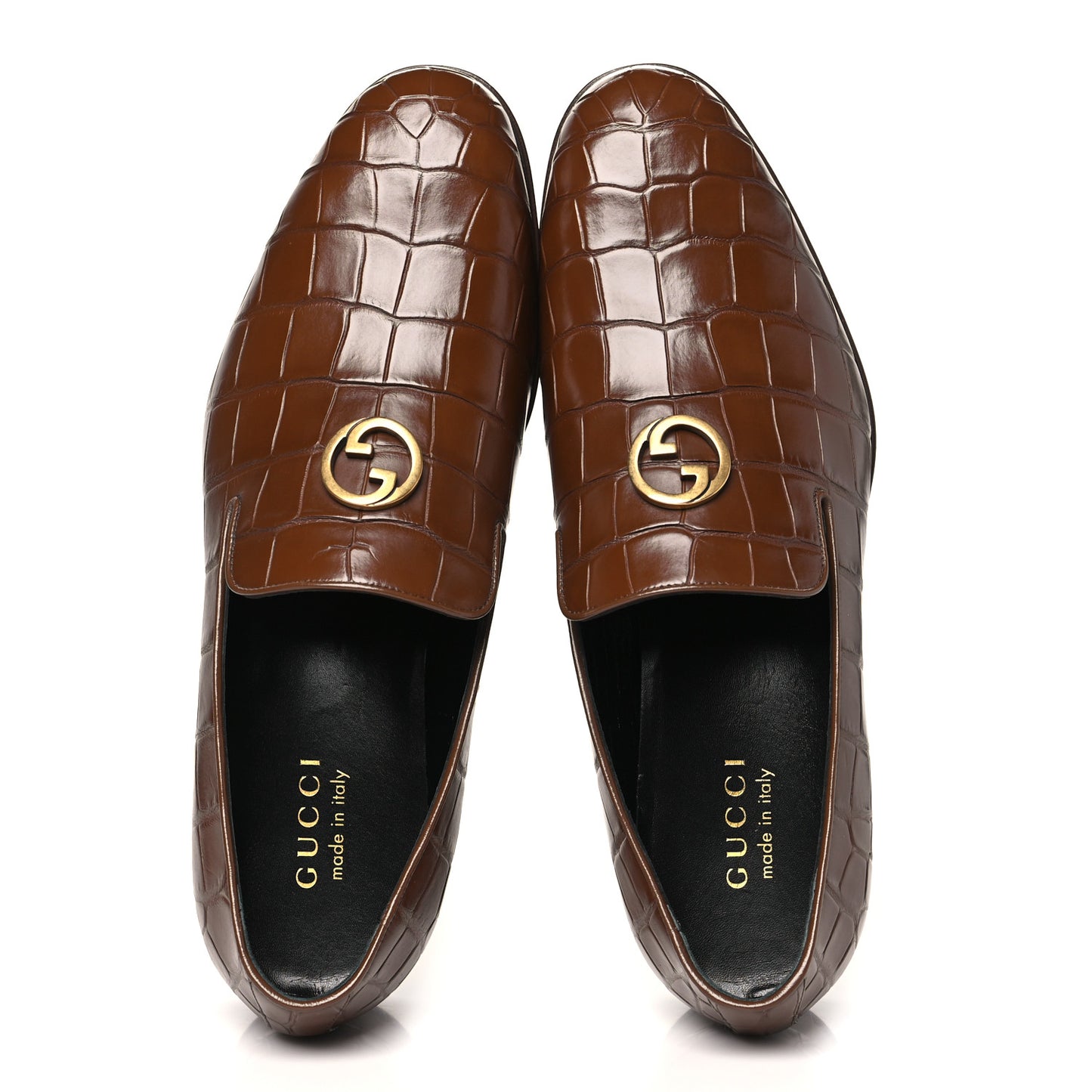 Alligator Mens Loafers 10 Brown