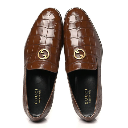 Gucci Alligator Mens Loafers 10 Brown 2 of 10