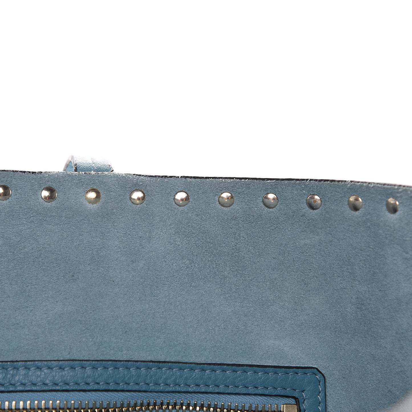 Grained Calfskin Rockstud Shoulder Tote Niagara