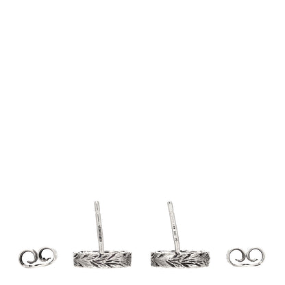 Gucci Sterling Silver Textured Interlocking G Stud Earrings 3 of 7