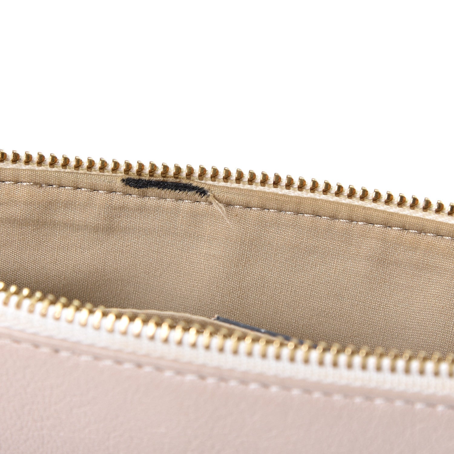 Chloe Metallic Calfskin Patchwork Chain Wallet White Pink 9 of 9