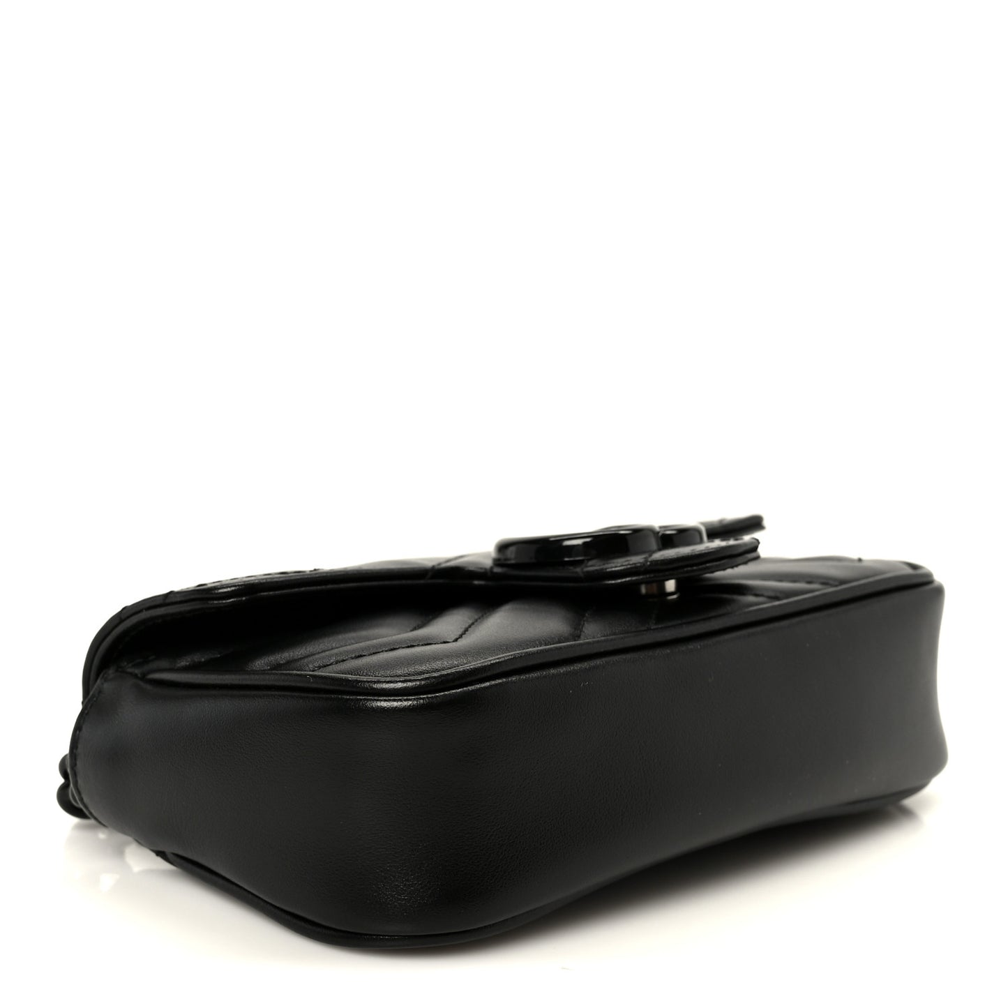 Calfskin Matelasse Monochrome GG Marmont Chain Belt Bag Black