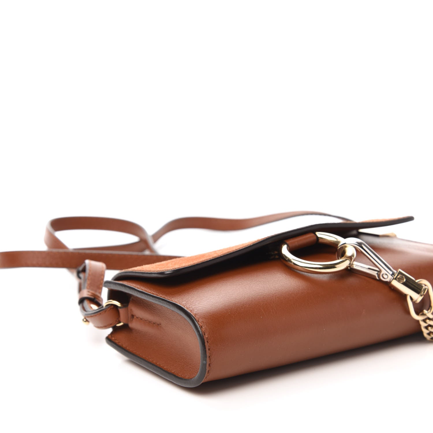 Chloe Suede Calfskin Mini Faye Shoulder Bag Tobacco 6 of 12
