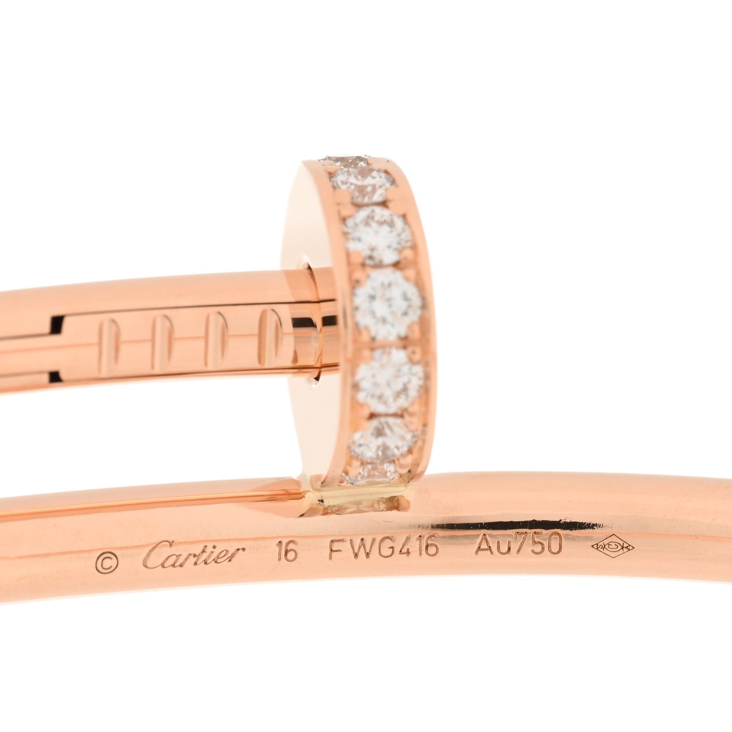 18K Pink Gold Diamond Juste Un Clou Bracelet 16