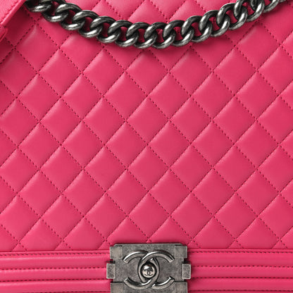 Chanel Lambskin Quilted Large Boy Flap Pink 10 of 10