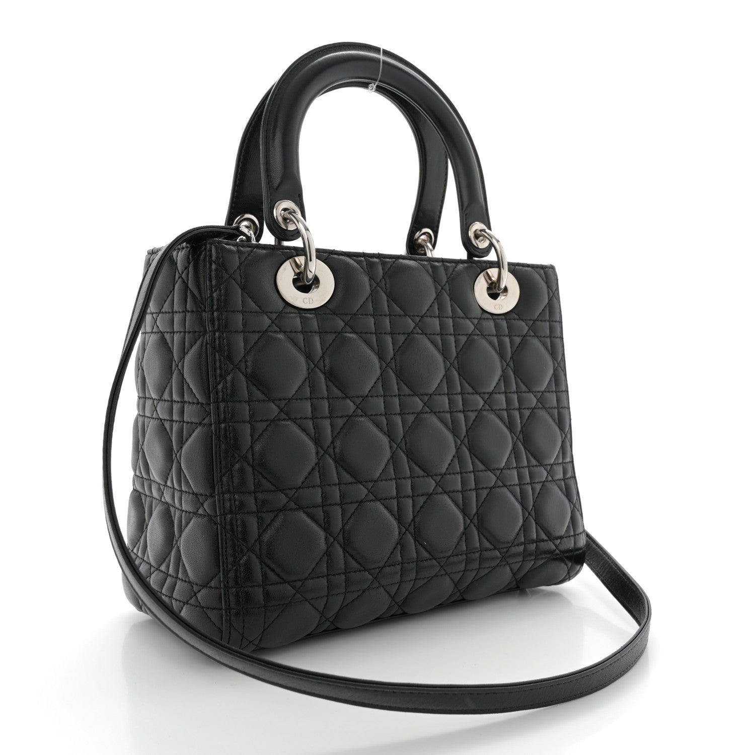 Christian Dior Lambskin Cannage Medium Lady Dior Black 3 of 10