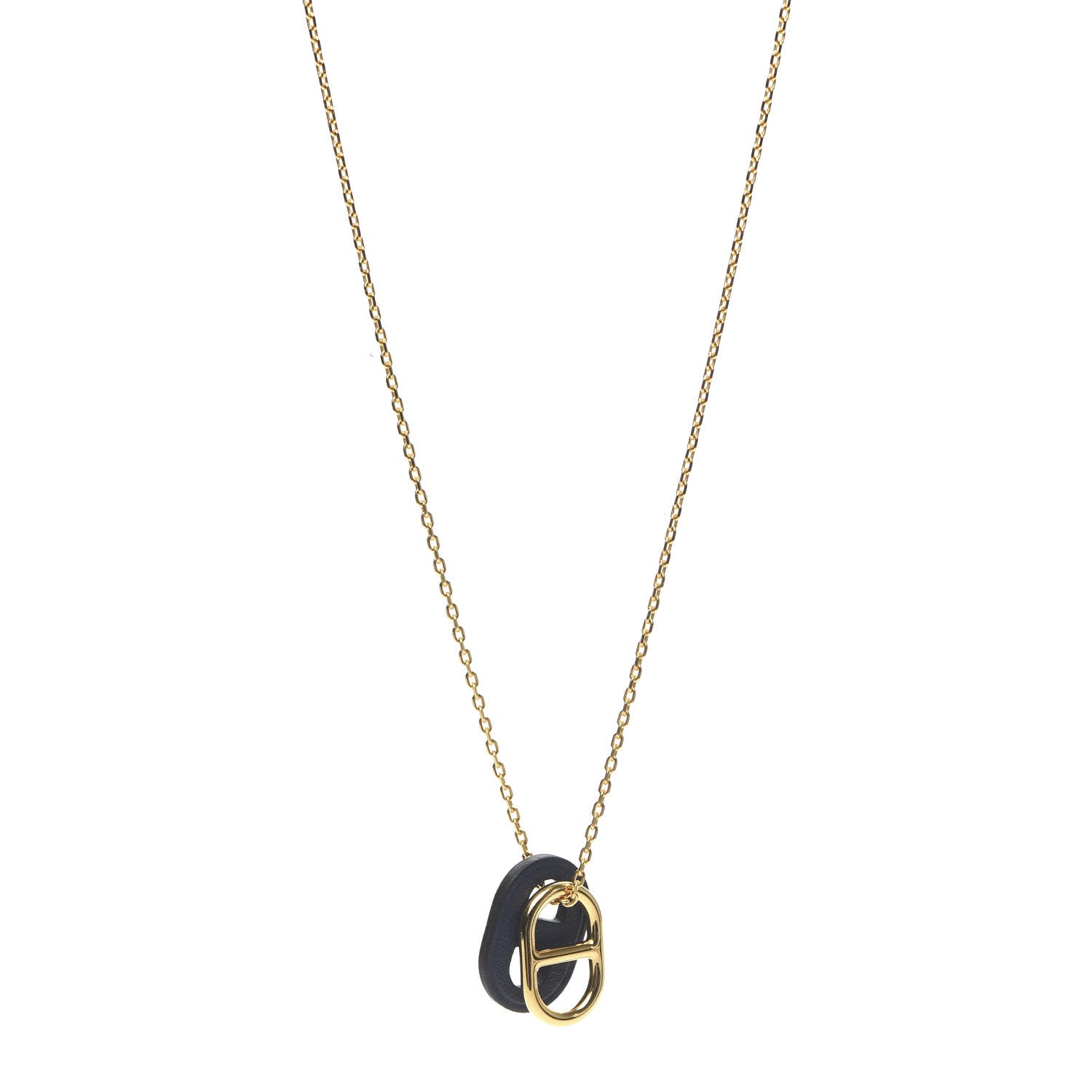 Hermes Swift O'Maillon Pendant Necklace Bleu Nuit 1 of 7