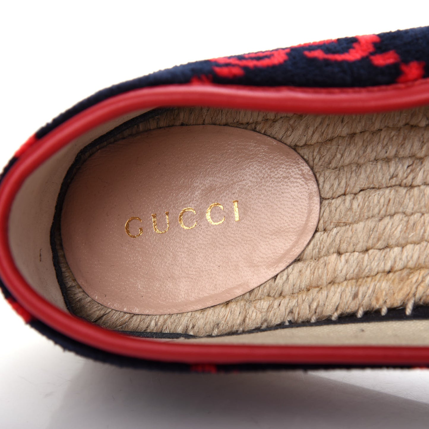 Terry Cloth GG Monogram Espadrilles 37 Blue Red