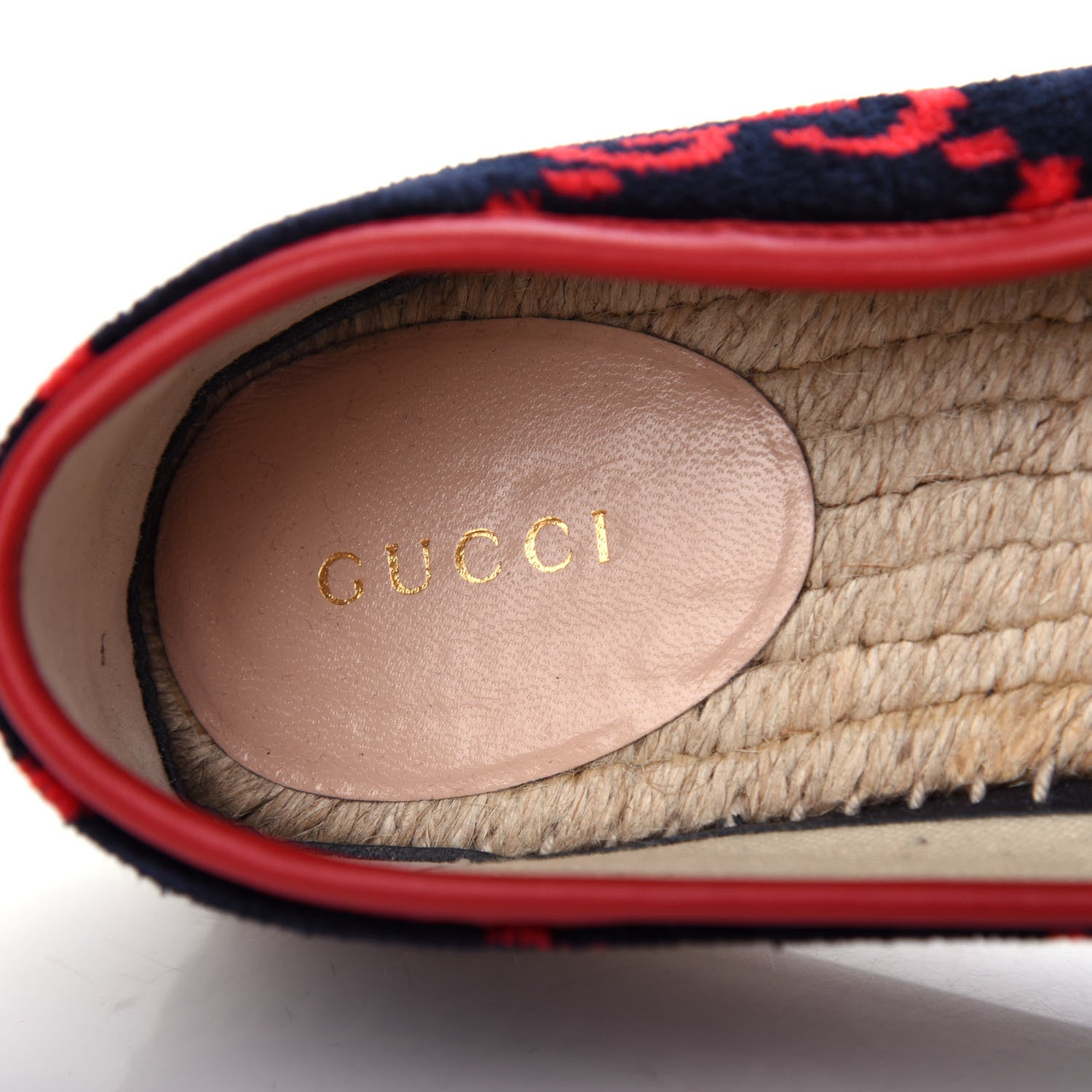 Gucci Terry Cloth GG Monogram Espadrilles 37 Blue Red 8 of 11