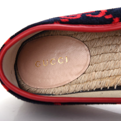 Gucci Terry Cloth GG Monogram Espadrilles 37 Blue Red 8 of 11
