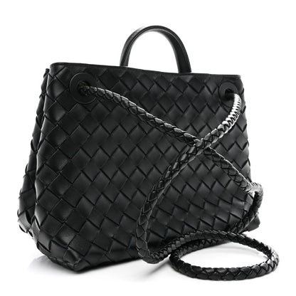 Bottega Veneta Nappa Intrecciato Small Andiamo Shoulder Bag Black 3 of 9