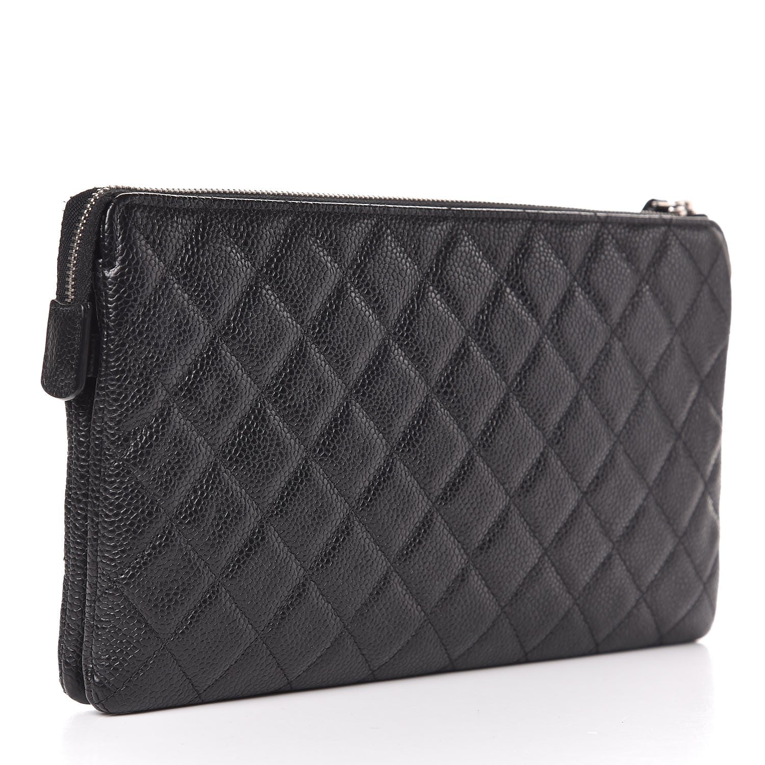 Chanel Caviar Quilted Large Zipped Clutch Black 3 of 9